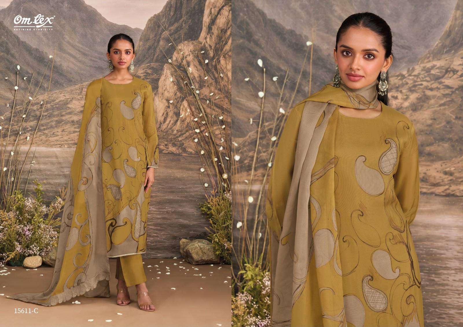 MARINA By OMTEX 15611 SERIES Stylish Beautiful Colourful ORGANZA Dresses At Wholesale Price